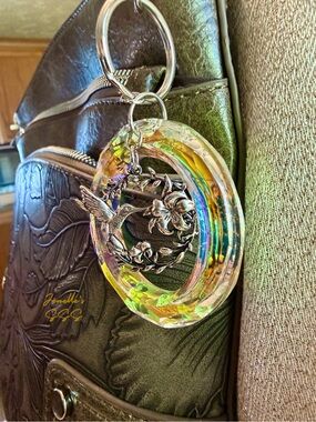 Iridescent Hummingbird Keyring Charm